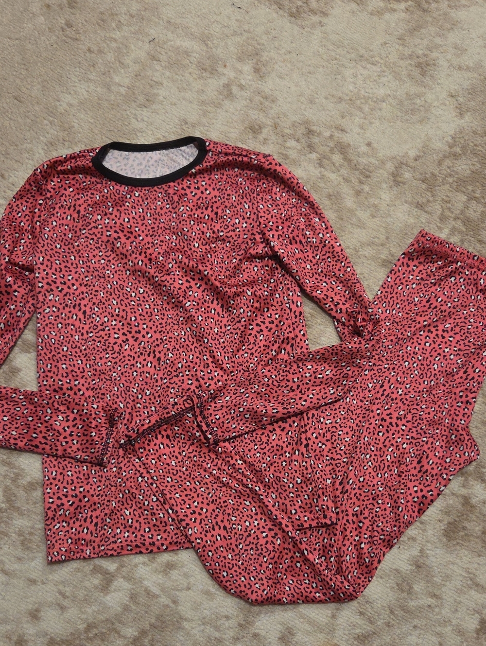 Cuddl Duds Stretch Poly 2 pc. Long Sleeve Crew & Pant Set